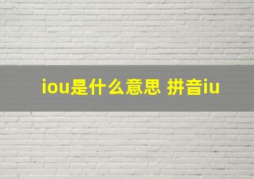 iou是什么意思 拼音iu